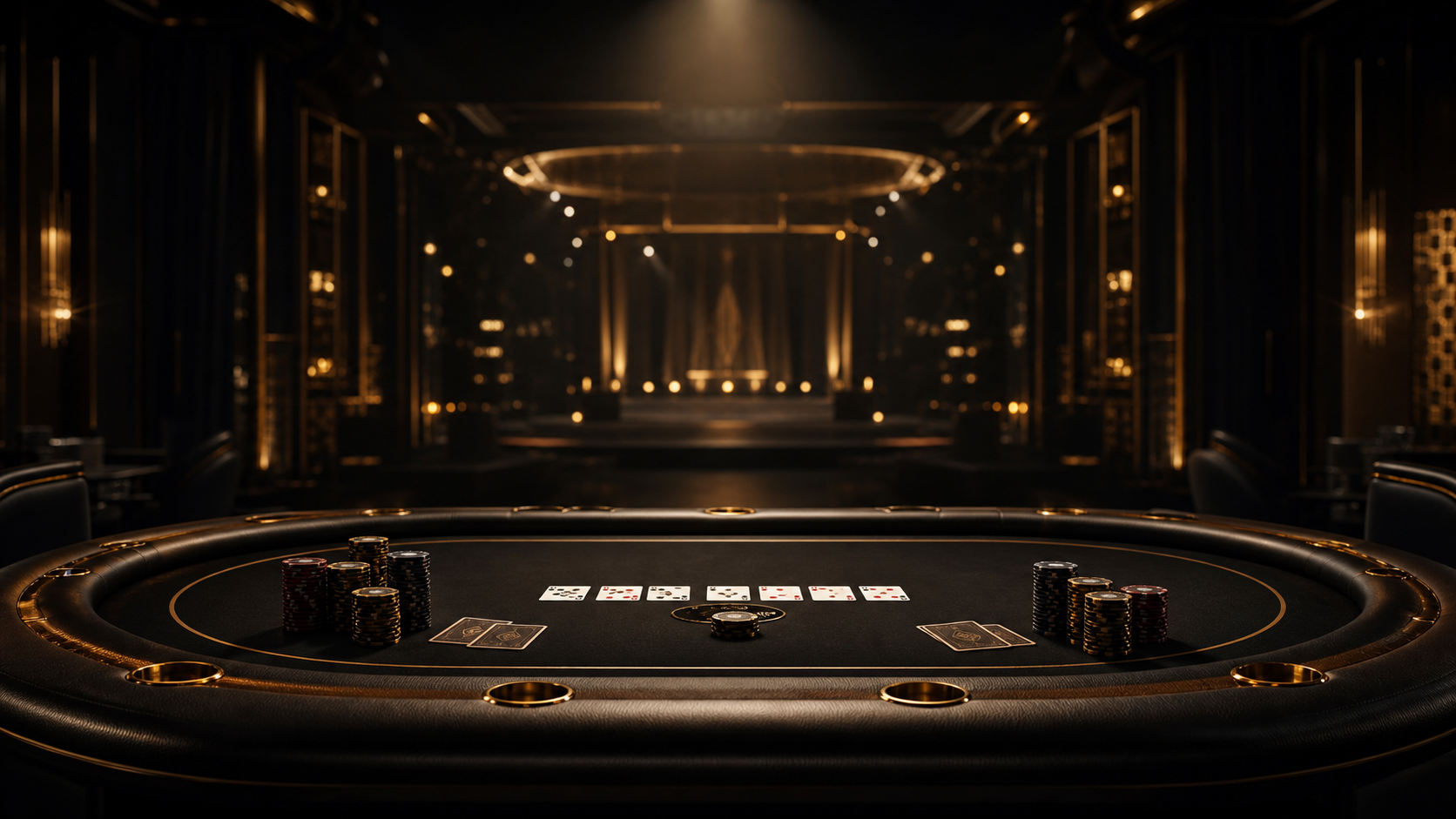 Elegant poker event table ready for the next tournament